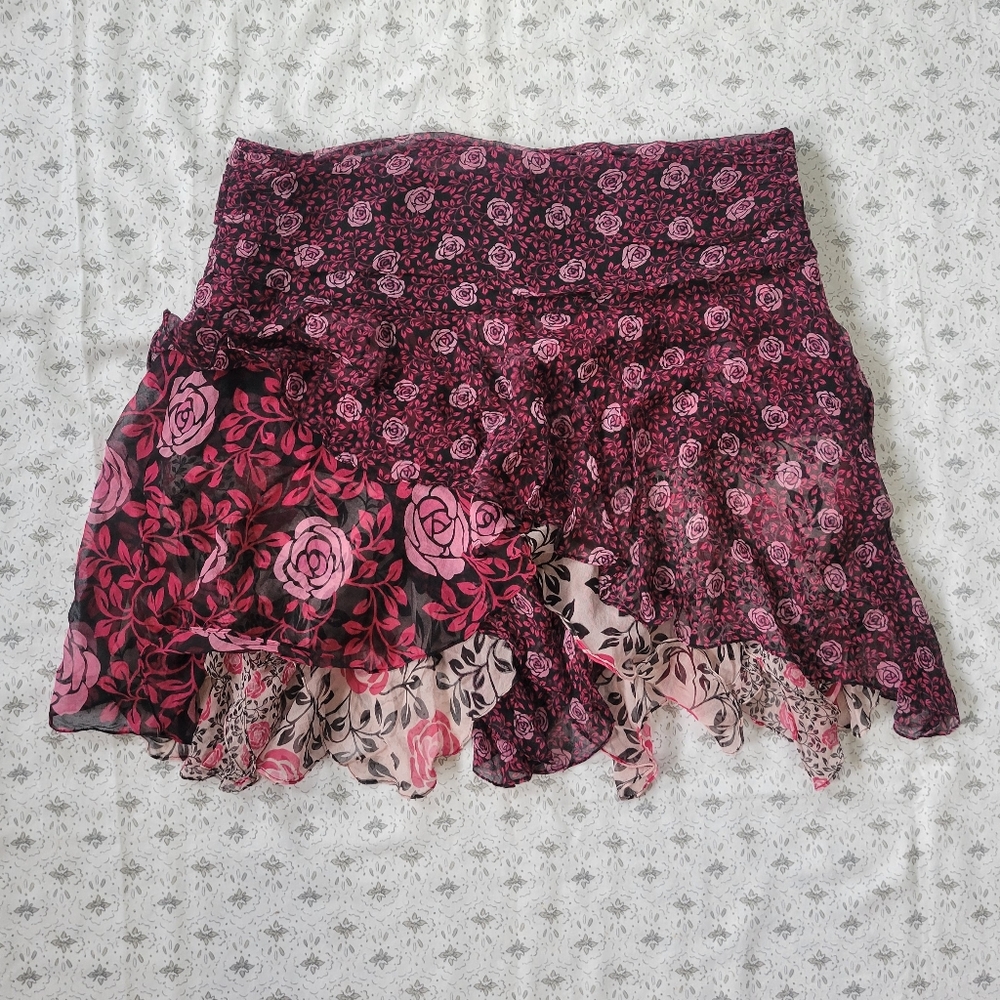 Ice Girl Y2K Silk Layered Ruffle Skirt 💕